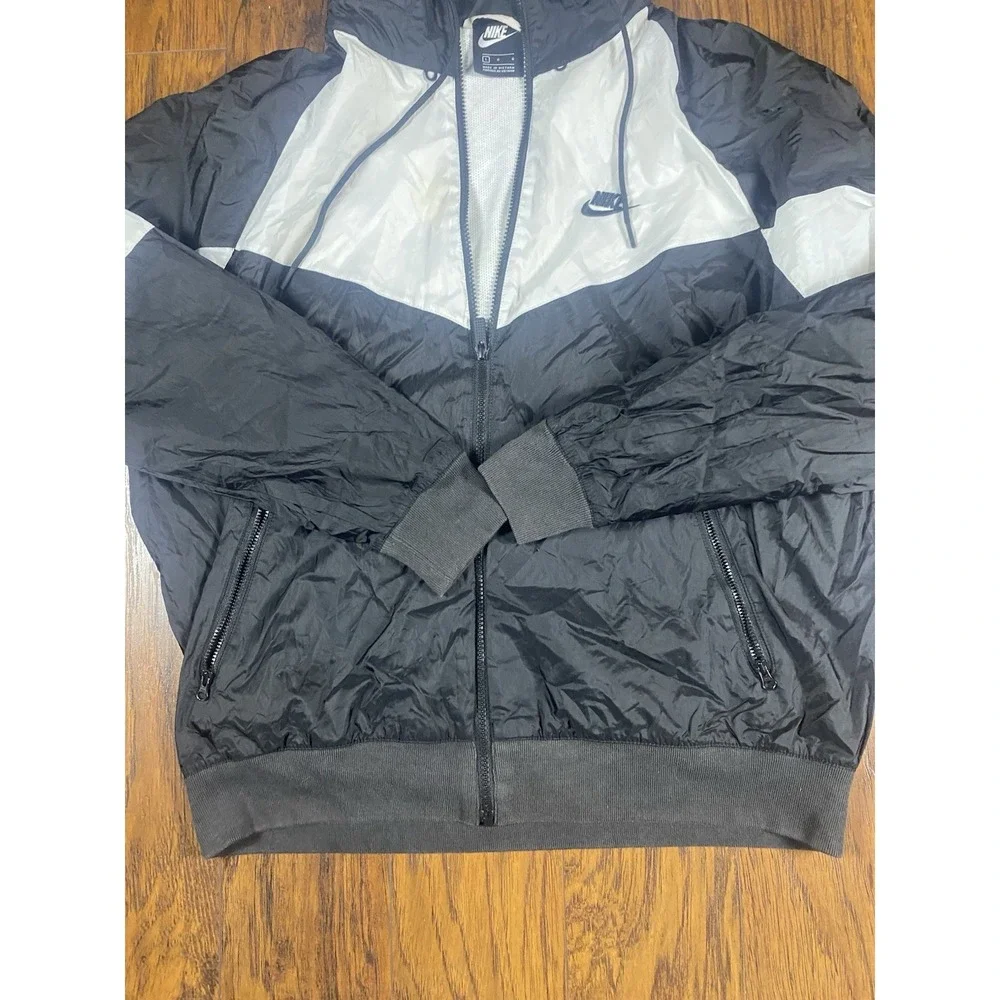 Nike Vtg 90s Y2K Panda Lrg Windrunner Windbreaker Jacket Black White Nylon Glanz